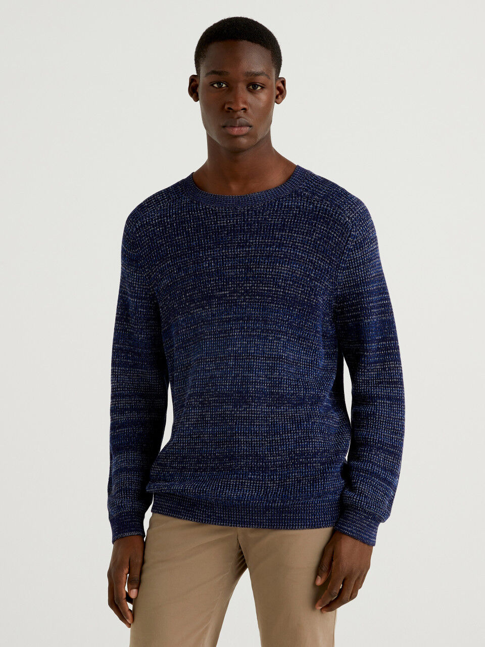 Mens Pure Wool /Silk Chunky  Crew neck sweater
